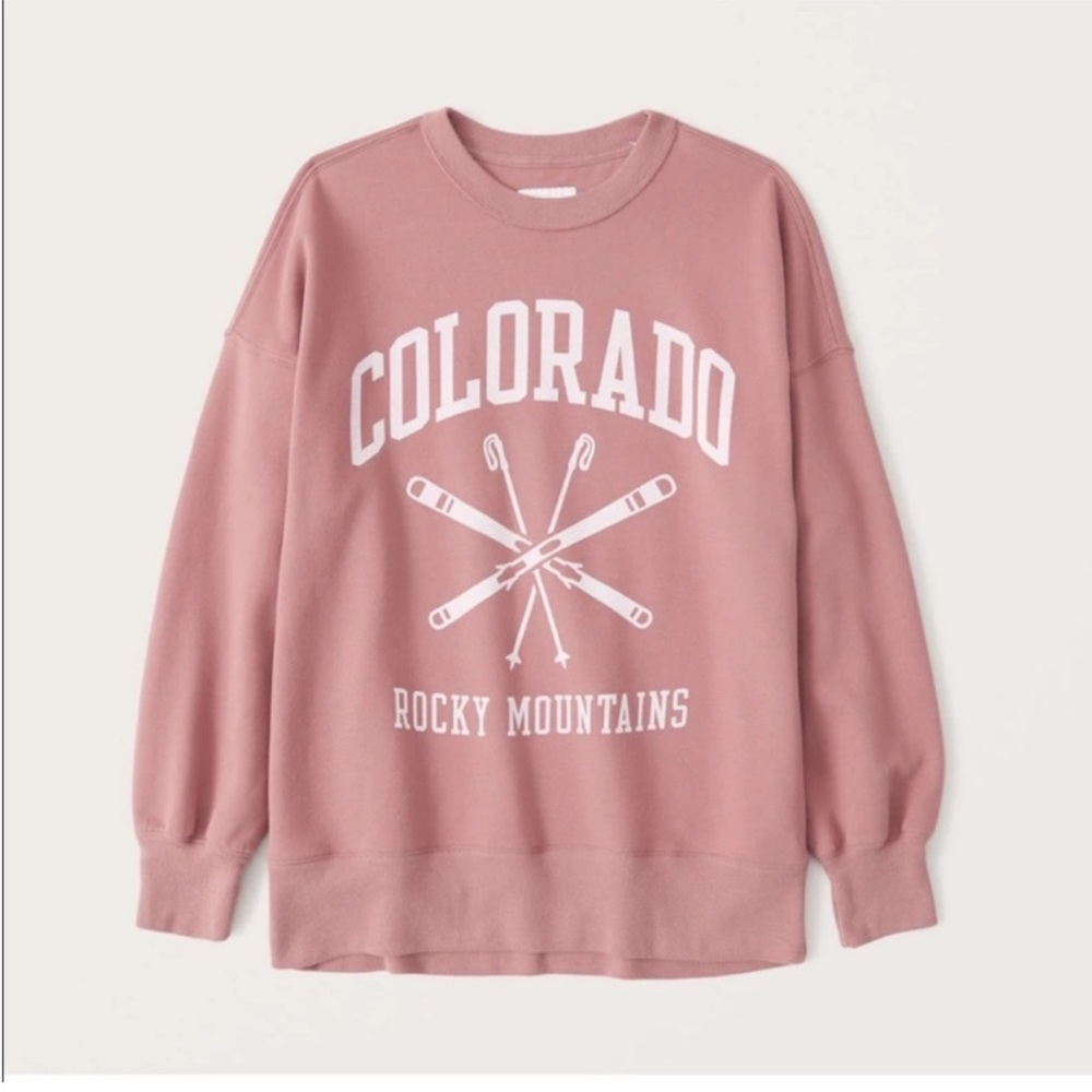 Abercrombie &Fitch Pink White Colorado Sweatshirt Large